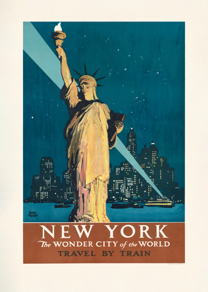 New York, the Wonder City of the World Travel By Train (1927) Poster By Adolph Treidler from Advertising art