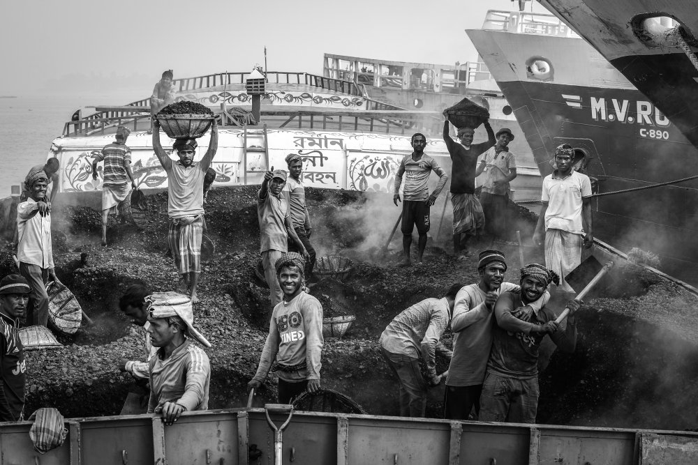 Coal boat with labourers from Radana Kucharova