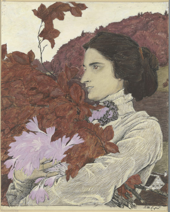 Woman with a flower bouquet from Reinhold Max Eichler