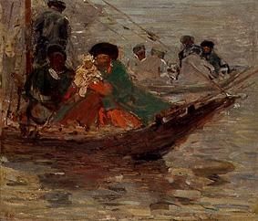 Kalmuck boat on the Wolga. from Robert Sterl