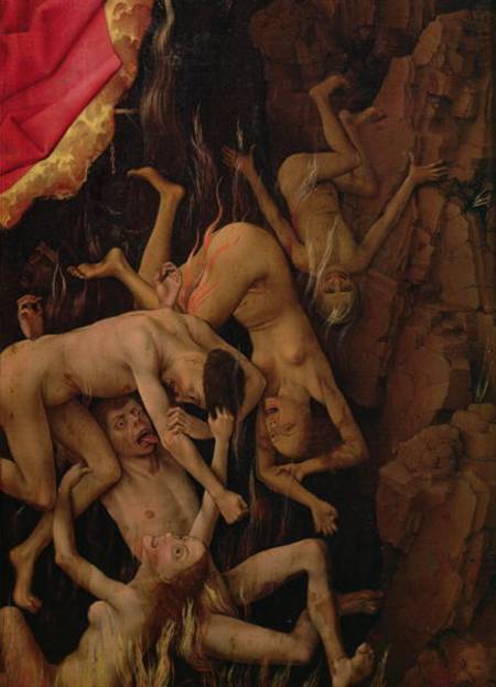 The Last Judgement, detail of the fall of the damned to hell from Rogier van der Weyden
