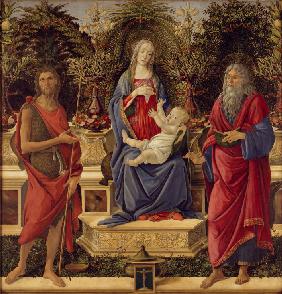 Enthroned Madonna with Child and Saints