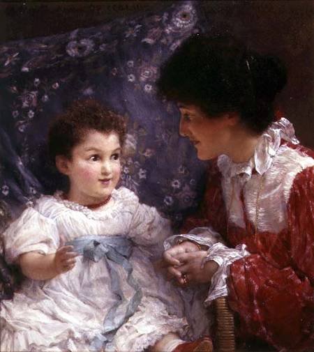 Portrait of Mrs George Lewis and her daughter Elizabeth from Sir Lawrence Alma-Tadema