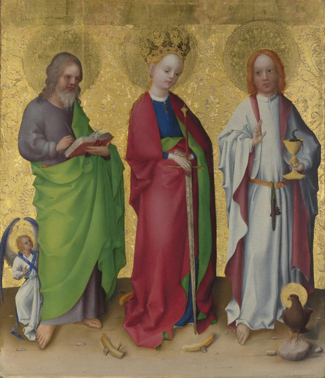 Saints Matthew, Catherine of Alexandria and John the Evangelist from Stephan Lochner