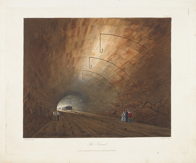The Tunnel. From Coloured Views on the Liverpool and Manchester Railway from Thomas Talbot Bury