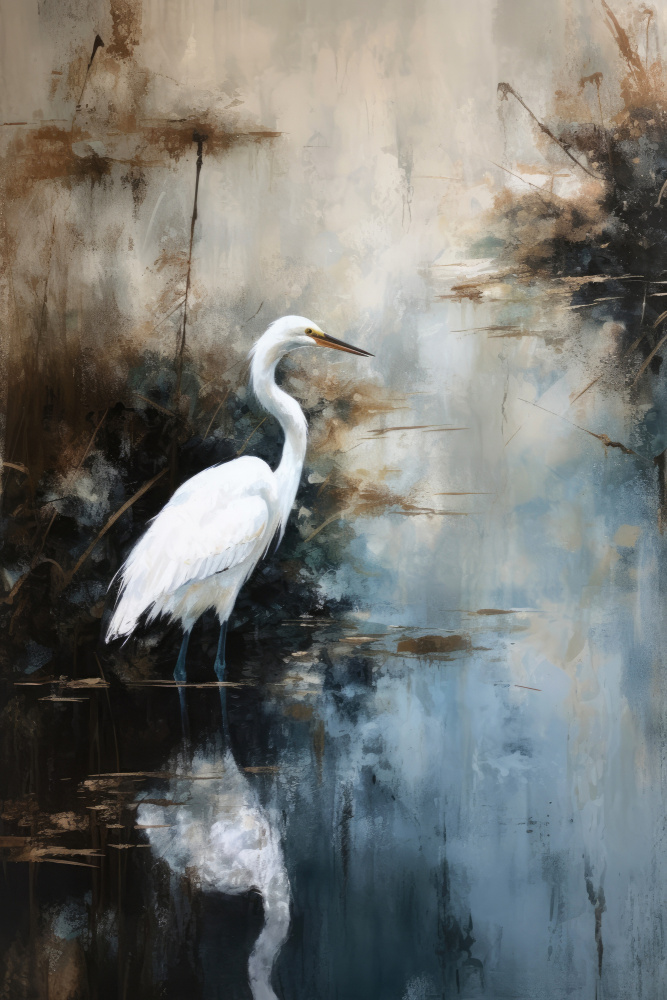 Egret in Lake from Treechild
