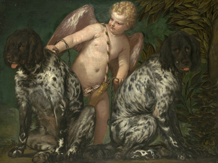 Cupid with two Dogs from Veronese, Paolo (aka Paolo Caliari)