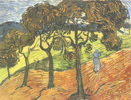 Landscape with trees and figures from Vincent van Gogh