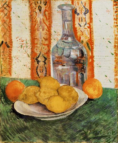 Still life with bottle and lemons 1887