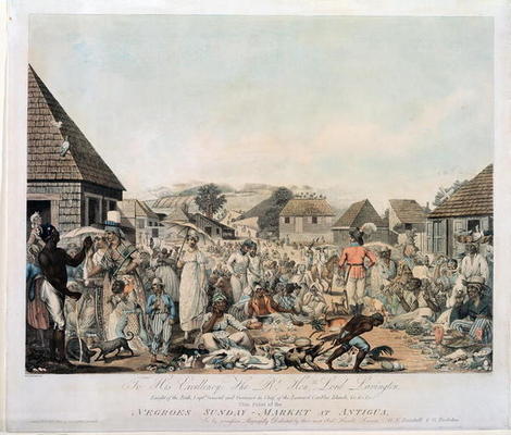 Negroes Sunday Market at Antigua, engraved by Cordon, pub. by G. Tustolini, London, 1806 (etching, e from W.E. Beastall