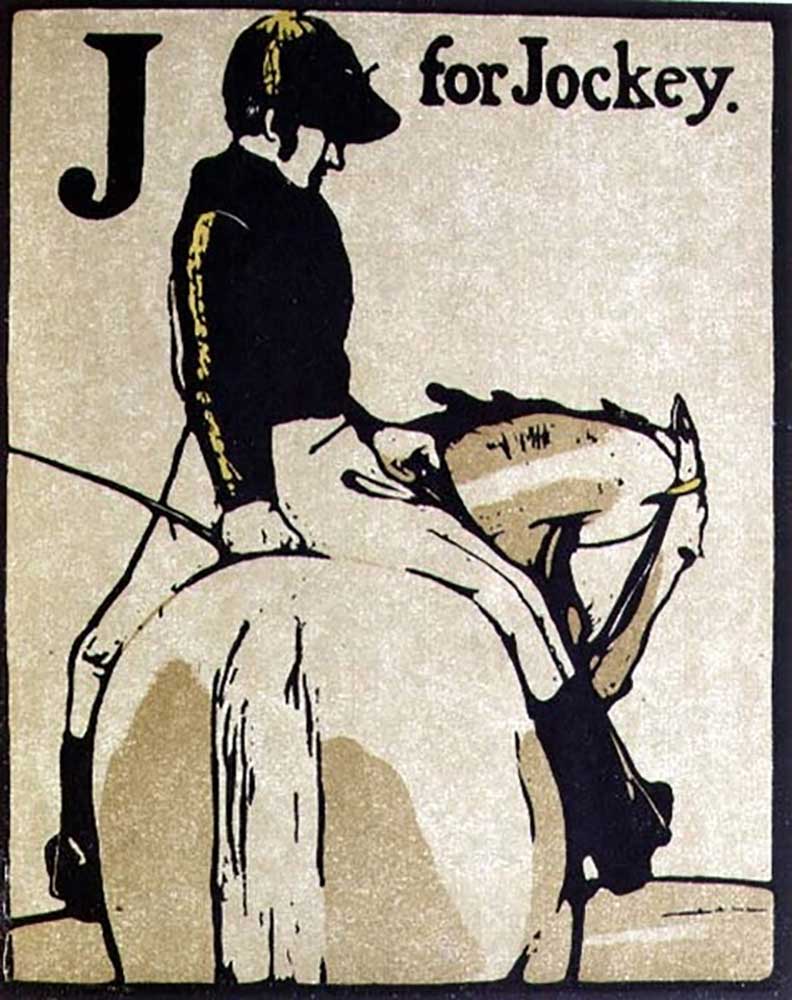 J for Jockey, illustration from An Alphabet, published by William Heinemann, 1898 from William Nicholson