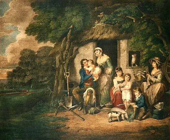 Saturday Evening, 1795 (colour engrving) from William Nutter